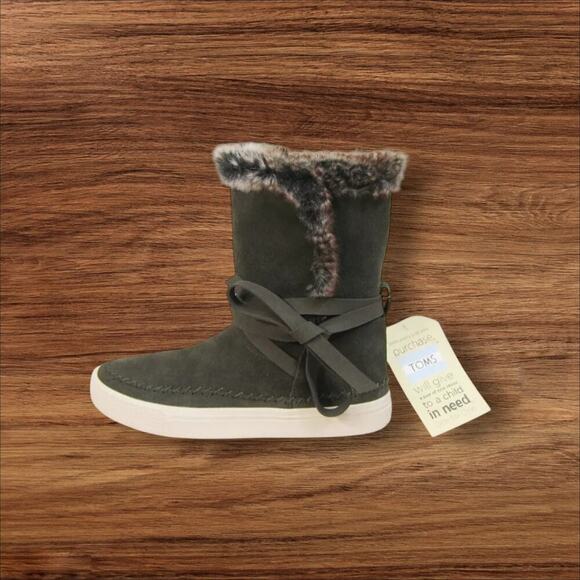 Tom’s Vista Boots Olive Fur Lined Women’s Size 6 - Picture 3 of 5